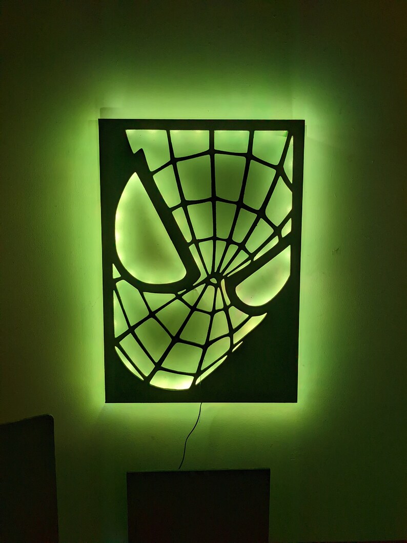 Spiderman LED Wall Art Etsy