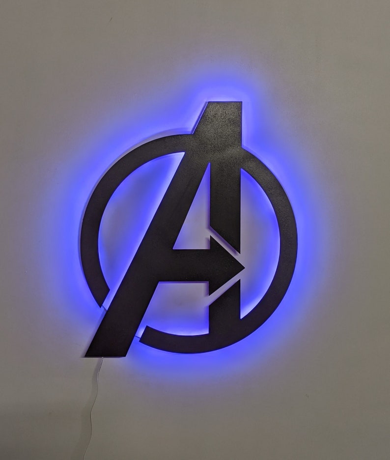 Two Color Avengers LED Wall Art Etsy