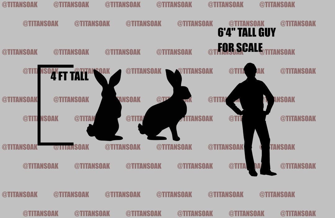 4ft Bunny Silhouette Template When Made. Printable Trace &amp; Cut Easter ...