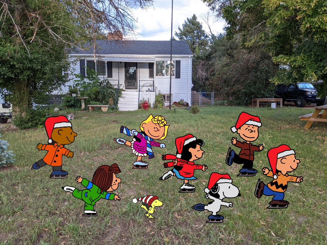 Charlie and Friends Ice Skating Yard Art Set, Christmas Decor