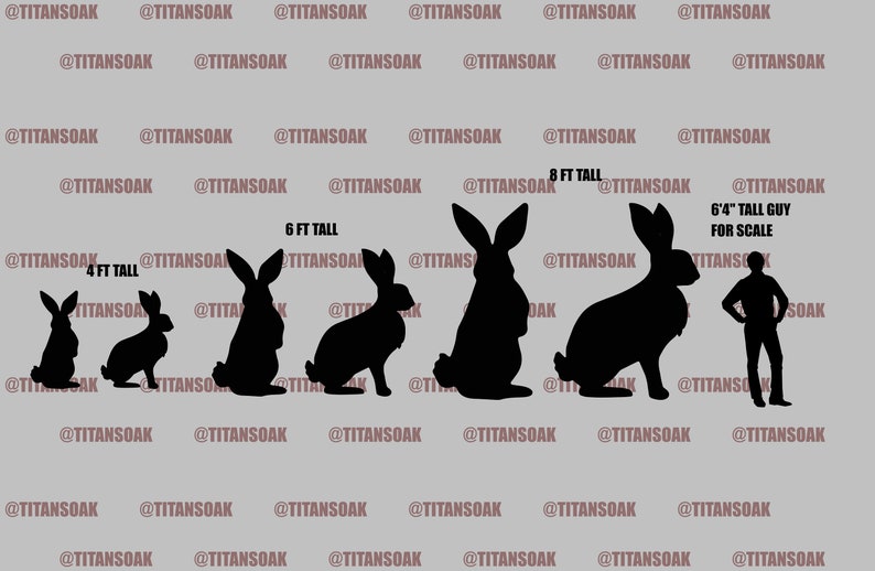4ft Bunny Silhouette Template When Made. Printable Trace &amp; Cut Easter ...