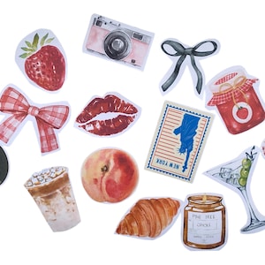 20+ Pinterest Inspired aesthetic stickers| Downtown girl| coffee shop| laptop sticker| iPad Sticker