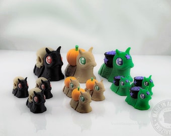 Figuras flexibles de caracoles espeluznantes para Halloween, decoración gótica impresa en 3D para jugar con la mente.