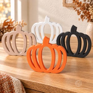 Minimalist 3D Printed Pumpkin Decor, Modern Fall Shelf Accent