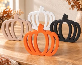 Minimalist 3D Printed Pumpkin Decor, Modern Fall Shelf Accent