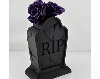 Gothic Gravestone Vase | 3D Printed RIP Tombstone Pencil Holder