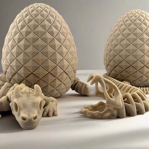 3D Skeleton Dragon & Snake Flexy Toys with Matching Eggs – Articulated Fidget Figures with Moveable Jaw