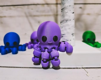 3D Octopus Figurine - Creative Animal Model Decor, Unique Home Ornament, 3 Options, Desk & Shelf Decoration