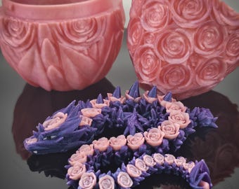 Figura flexible de dragón rosa — Dragón articulado impreso en 3D, regalo, decoración fantástica