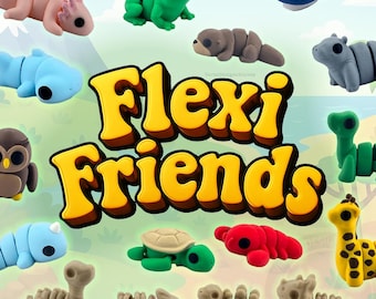Mini Flexy Tier Freunde Set 3D Gedruckt Fidget Schreibtisch Spielzeug