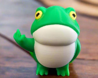 Grappig middelvingerkikkerbeeldje | 3D-geprinte knevelcadeautafeldecoratie