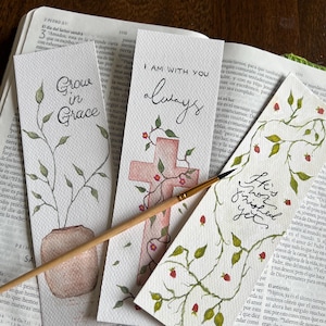 Grow in Grace Handpainted Bookmarks | Christian Bookmarks | Handmade Bookmarks | Bookmarks