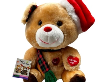 Vintage 1986 Metro Musical Teddy Bear Plush 10" Light Up Heart w/ Tags