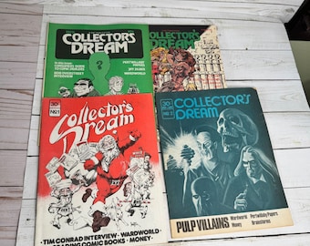 Collectors Dream Mag Vol.1 No.1 2 4 5 Lot Vtg Comics des années 1970 de Tim Conrad Wardworld
