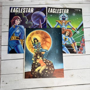 Eaglestar Sci-Fi Fanzine Lot #2 #3 #4 1976-1979 Art by Larry Johnson Lynski VTG