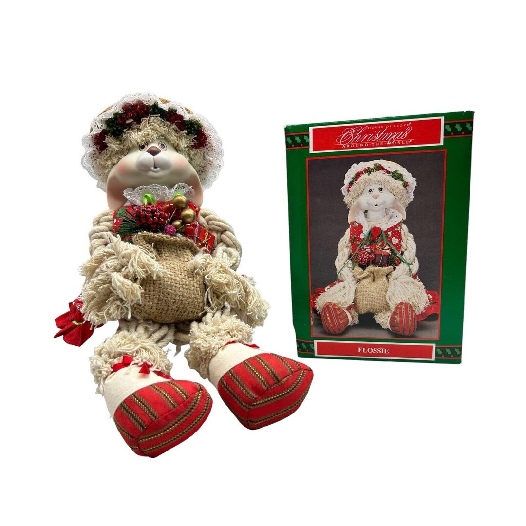 Flossy Rabbit House of Lloyd Flossie Rabbit Figurine 1993 Porcelain Face W/ Box ...