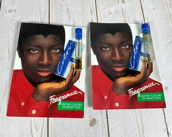 Conjunto de 2 amostras promocionais vintage de fragrâncias da United Colors of Benetton REF 3205