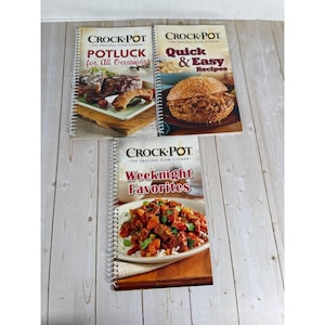Crock-Pot Slow Cooker Cookbook Lot 3 Quick & Easy Potluck Weeknight Favorites