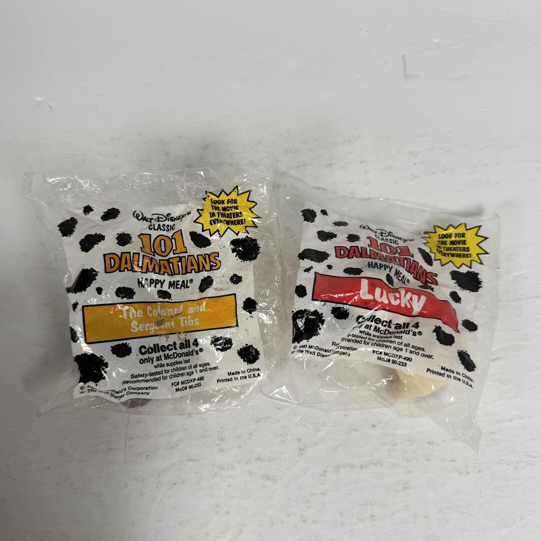 1997 Mcdonald's Happy Meal 101 Dalmatians Lucky & Colonel Sergeant