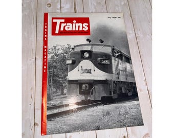Revista Trains, julio de 1954, volumen 14, n.° 9, Historia del ferrocarril, Kalmbach Publishing.