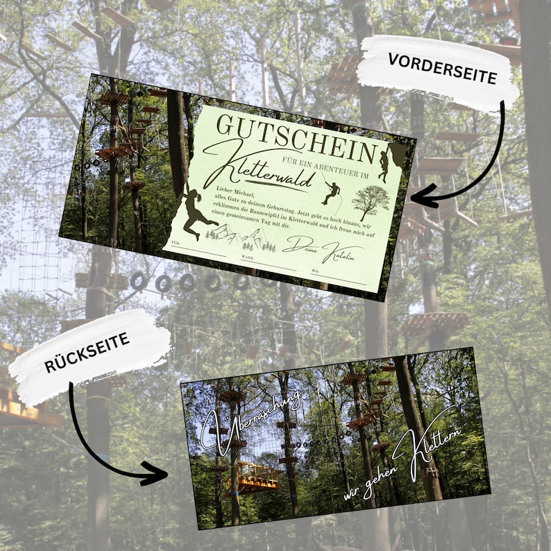 Printable Voucher for a Climbing Forest | Gift Voucher for a Climbing ...