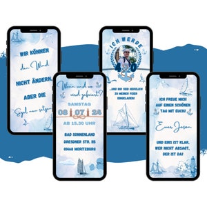 eCARD Maritime Einladungskarte | Digitale WhatsApp Anker Geburtstagskarte | Geburtstagseinladung | Geburtstag Seemann Meer Strand Leuchtturm