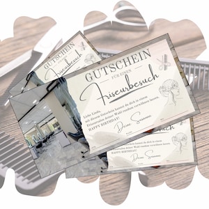Bon pour une visite chez le coiffeur à imprimer | Modèle de bon de coiffeur | Idée cadeau pour couper les cheveux | Chèque cadeau