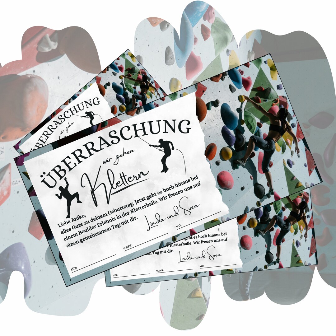 Printable Voucher for a Climbing Gym | Gift Voucher for a Climbing Wall ...