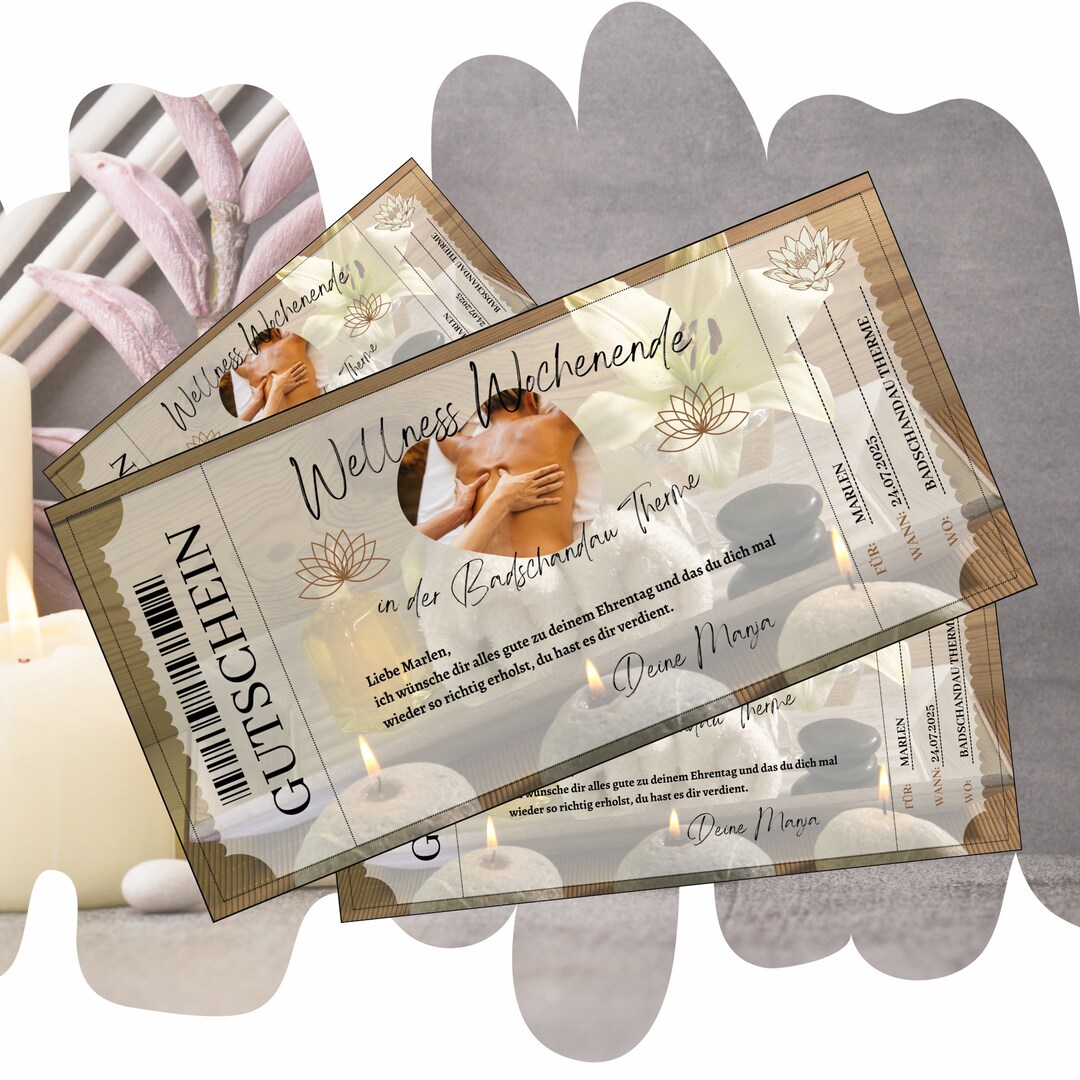 Gutschein für ein Wellness Spa Wochenende Geschenkgutschein
