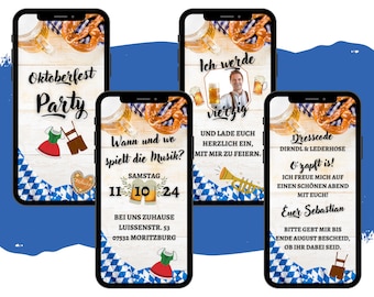 eCARD Oktoberfest Geburtstag Einladungskarte | Digitale Whatsapp Geburtstagskarte | Mottoparty O’zapft is! | Bierparty Wiesn | Bierkönig