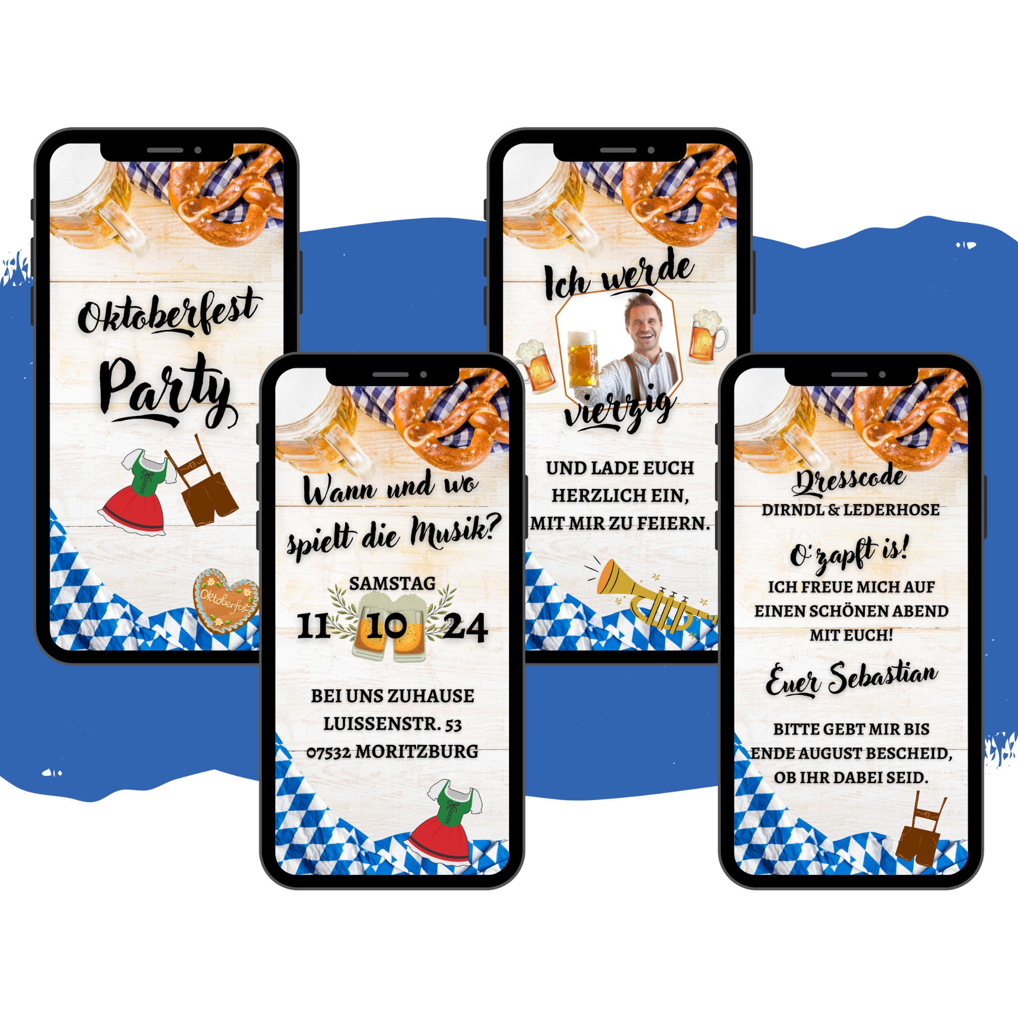 Ecard Oktoberfest Birthday Invitation Card Digital Whatsapp photo picture