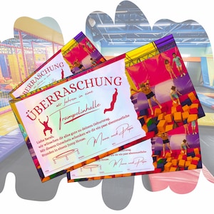 Voucher for a Jump House visit to print | Experience voucher template | Birthday gift | Trampoline jumping gift idea