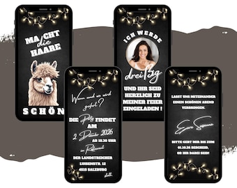 Invitación de cumpleaños en eCARD | Invitaciones digitales para WhatsApp | Embellece el cabello | Divertida tarjeta de cumpleaños animada y personalizada para móvil