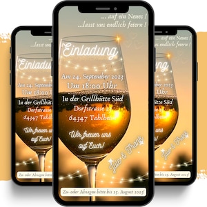 eCARD Einladung Geburtstag für jedes Alter | Whatsapp Geburtstagseinladung | Personalisierte Geburtstagskarten | Geburtstagspartykarte
