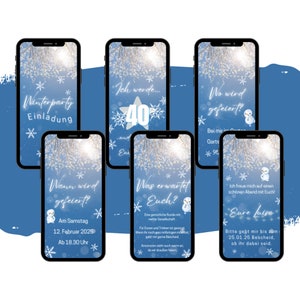 eCARD winterfeestuitnodiging | Digitale WhatsApp Winter-uitnodigingskaart | Geanimeerde gepersonaliseerde winterkaart als verjaardagsuitnodiging