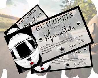 Gutschein für ein Mopedhelm Motorradhelm | Motorrad Vorlage zum Ausdrucken | Geschenkgutschein für Fahrzeughelm | Geschenkidee Helm Motorrad