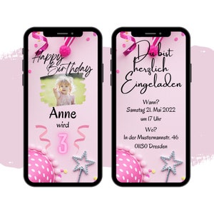 eCARD kinderverjaardagsfeestje uitnodiging | digitale Whatsapp Instagram Facebook E-mailuitnodigingen | Animatie | Online uitnodigingskaart