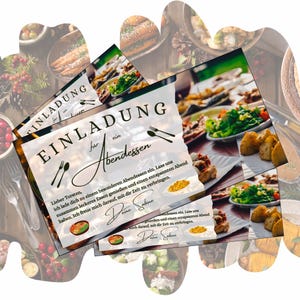 Gutschein für ein Abendessen | Geschenkgutschein zum Ausdrucken | Essen Gehen Vorlage | Restaurant Besuch als Geschenkidee Geburtstag