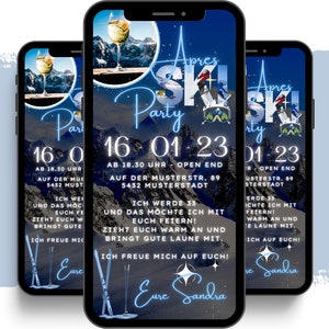 eCARD Apres Ski Geburtstagseinladung | Digitale Whatsapp Party Einladungskarten | Animierte Geburtstagseinladung | Hüttengaudi | Pistenparty