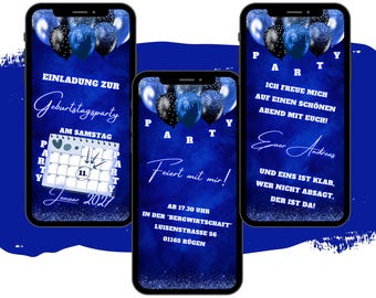 eCARD Birthday Party Invitation for All Ages | Digital WhatsApp Party Invitations | Personalized Animated Mobile Birthday Card