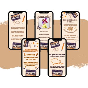 eCARD Invitación a fiesta de los años 80 y 90 | Cumpleaños de tarjeta de fiesta digital de Whatsapp | Invitación de cumpleaños fiesta temática retro | tarjeta de invitación