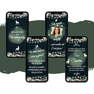 Invito a una festa invernale eCARD | Biglietto d'invito invernale WhatsApp digitale | Biglietto invernale animato personalizzato come invito di compleanno
