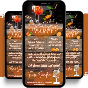eCARD Invito alla festa Aperol Spritz | Biglietto d'invito per celebrazione digitale Whatsapp | Biglietto d'auguri animato | Cocktail e aperitivo Aperol
