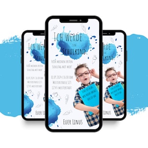 eCARD Einladung Schuleinführung | Digitale Whatsapp Einschulungskarte | Schulkind | Schulanfang | Animierte Schulstart Karte | Einschulung