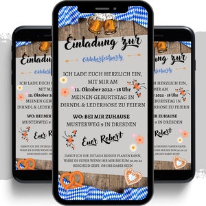 eCARD Bier Party Wiesn Oktoberfest Einladungskarte | digitale Whatsapp Instagram Facebook Email Geburtstags Einladungen | Mottoparty digital