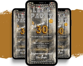 eCARD Birthday Party Invitation for 18th, 20th, 30th, 40th, 50th, 60th Birthdays | Digital WhatsApp Birthday Invitation | Personalized Animated Cards