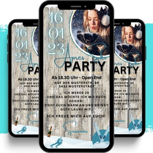 Invito di compleanno Apres Ski eCARD | Biglietti d'invito per feste digitali Whatsapp | Invito di compleanno animato | Divertimento in capanna | Festa in pista