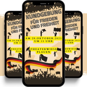 eCARD Demo Rally-uitnodiging | Demonstreren | digitale geanimeerde Whatsapp Instagram-uitnodigingen | Verzameluitnodiging voor vrede