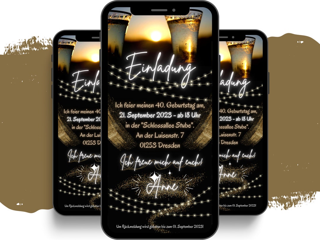 Invitaciones digitales para fiestas de cumpleaños (18, 20, 30, 40 y 50  años) | Invitaciones digitales para WhatsApp | Tarjetas de invitación  animadas personalizadas - Etsy México, image size:1080x810