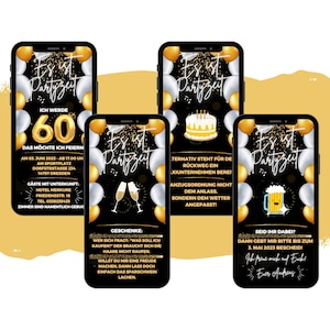 Invitación de cumpleaños con tarjeta electrónica | Tarjeta de cumpleaños digital de Whatsapp | Tarjetas de invitación de fiesta animadas personalizadas | invitación por celular